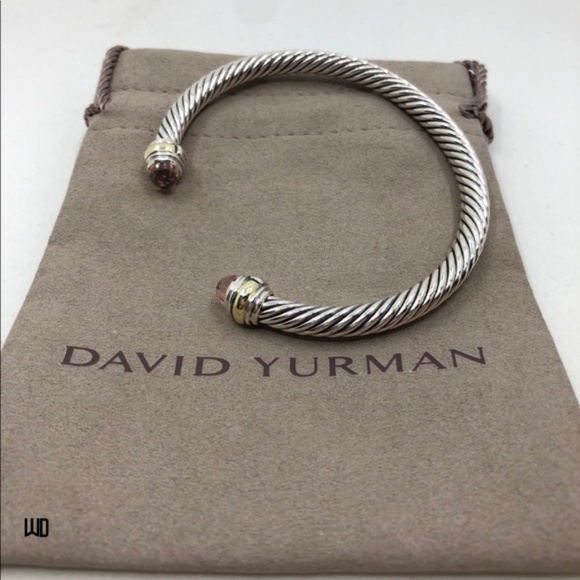David Yurman Classic Cable Morganite Cable Cuff - Picture 2 of 5